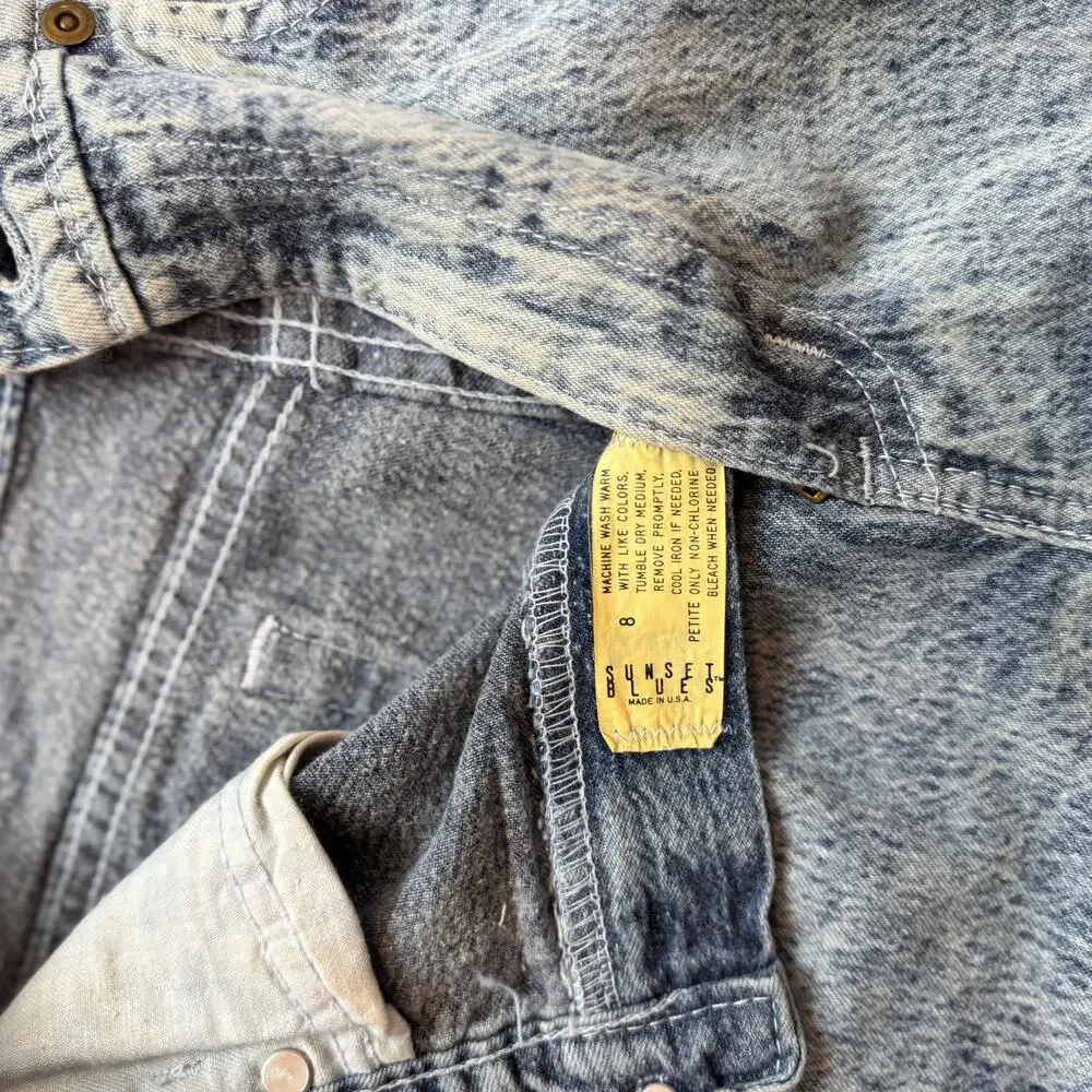 VTG 80s NWT High Rise Acid Wash Jeans Women's 8 Petite Americana USA Deadstock - Picture 8 of 15